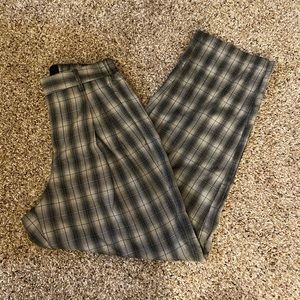Urban Outfitters cropped pleated plaid pants